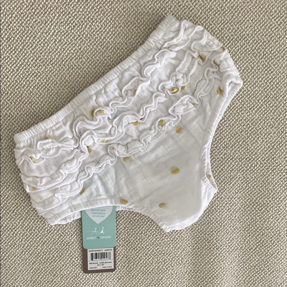 Aden + Anais Gold Polka Dot Bloomers